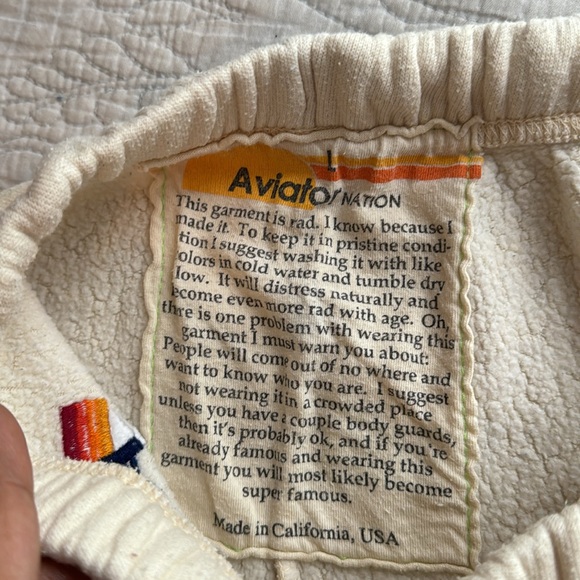 Aviator Nation Mill Valley, CA sweatpants Vintage white Size L - Picture 5 of 16